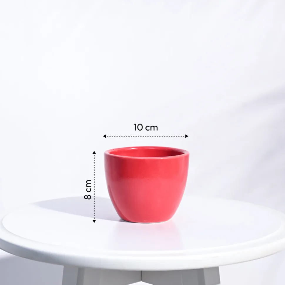 Apple Ceramic Pot (3.8 Inch Diameter)