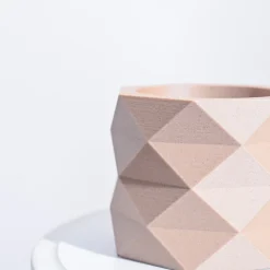 Faceted prism Wooden Pot