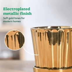 Fluted ceramic pot- 5 inch