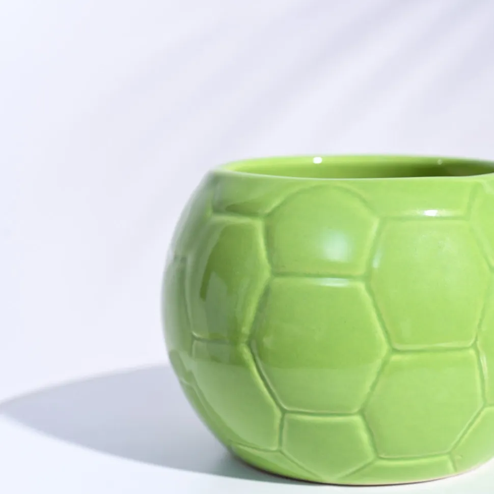 Football Ceramic Pot (5.3 Inch Diameter)