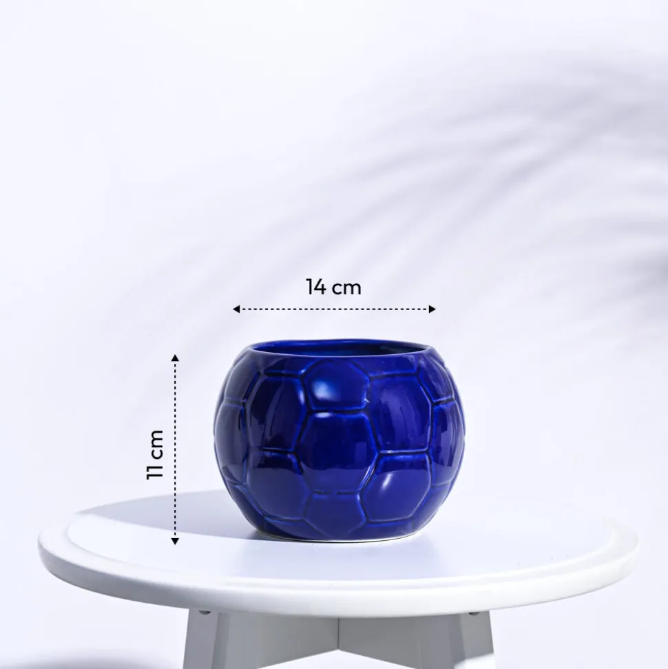 Football Ceramic Pot (5.3 Inch Diameter)
