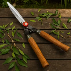 Hedge Shear with Wooden Handle - 10 Inch