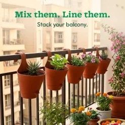 Huka Balcony Railing Planter -Set of 5
