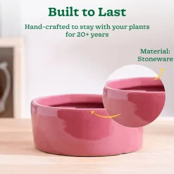 Lilac Stories Flat Ceramic Planter