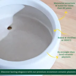 Lilac Stories Flat Ceramic Planter