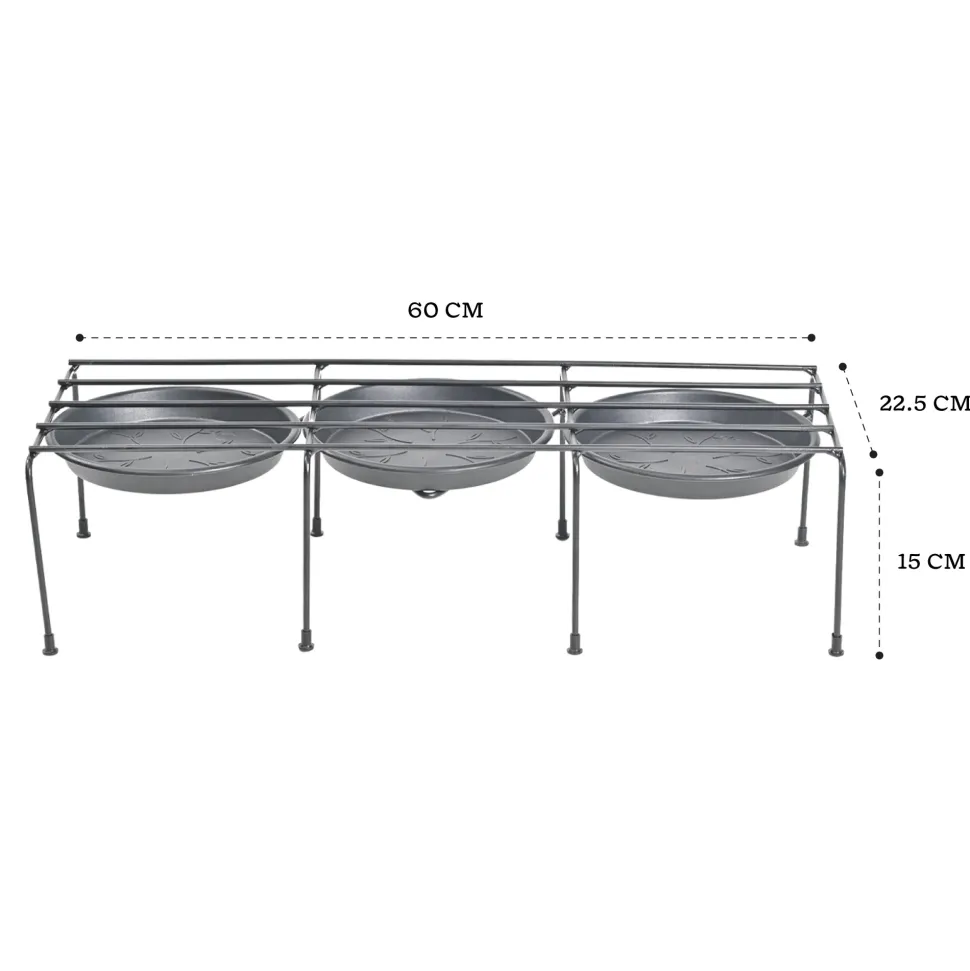 Metal Plant Stands with Drip-tray Holder - set of 4