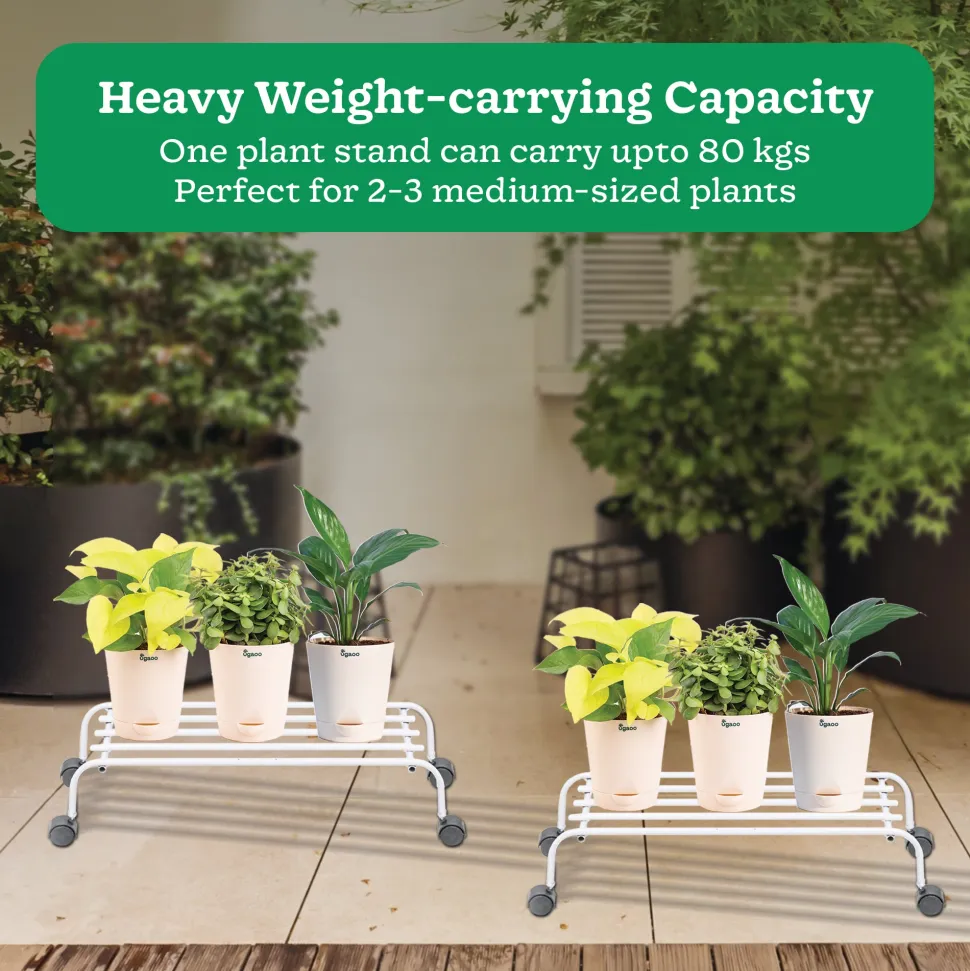 Metal Plant Stands with Wheels Set of 2