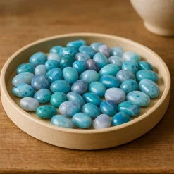 Onyx Sea Blue Polished Pebbles- 1 Kg