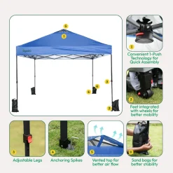 Premium Pop-Up Gazebo Canopy Tent 10×10 ft – Waterproof Outdoor Canopy with Carry Bag
