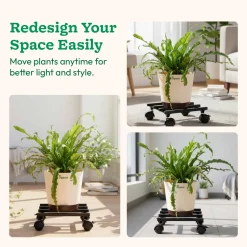 Rolling Plant Stand - Black