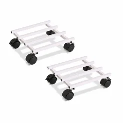 Rolling Plant Stand - White