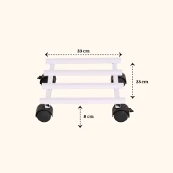 Rolling Plant Stand - White