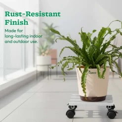 Rolling Plant Stand - White