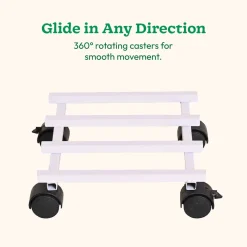 Rolling Plant Stand - White