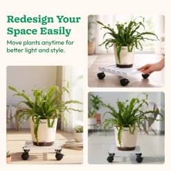 Rolling Plant Stand - White