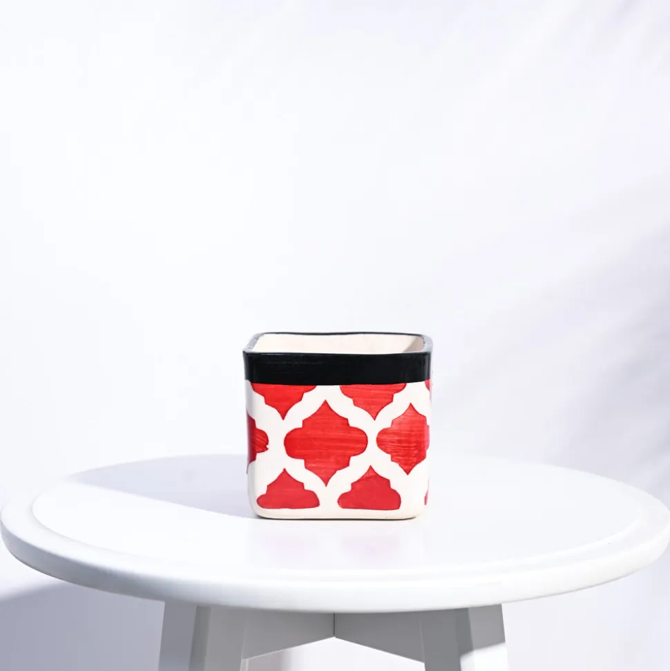Square Ceramic Pot (3.5 Inch Width)