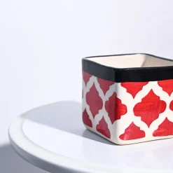 Square Ceramic Pot (3.5 Inch Width)
