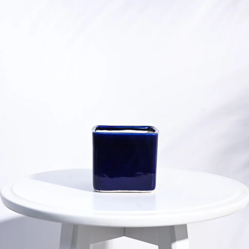 Square Ceramic Pot (3.5 Inch Width)