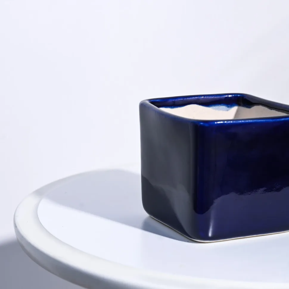 Square Ceramic Pot (3.5 Inch Width)