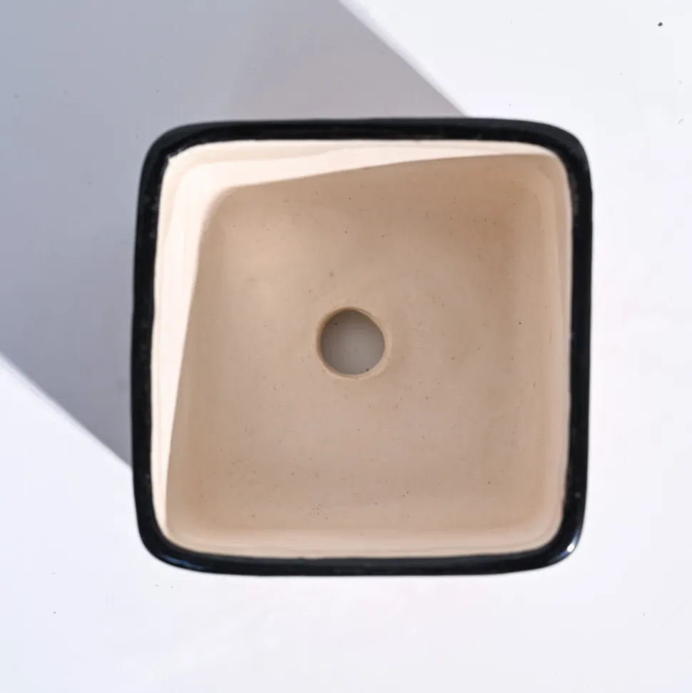 Square Ceramic Pot (3.5 Inch Width)