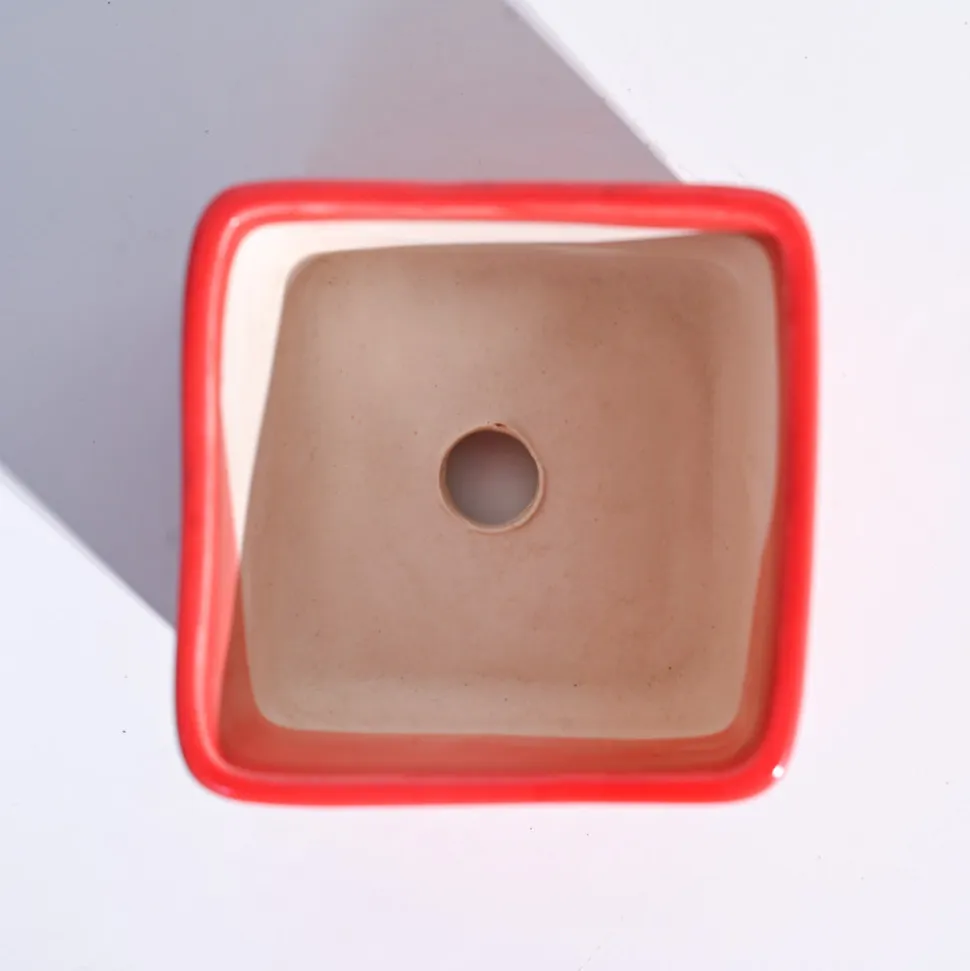 Square Ceramic Pot (3.5 Inch Width)