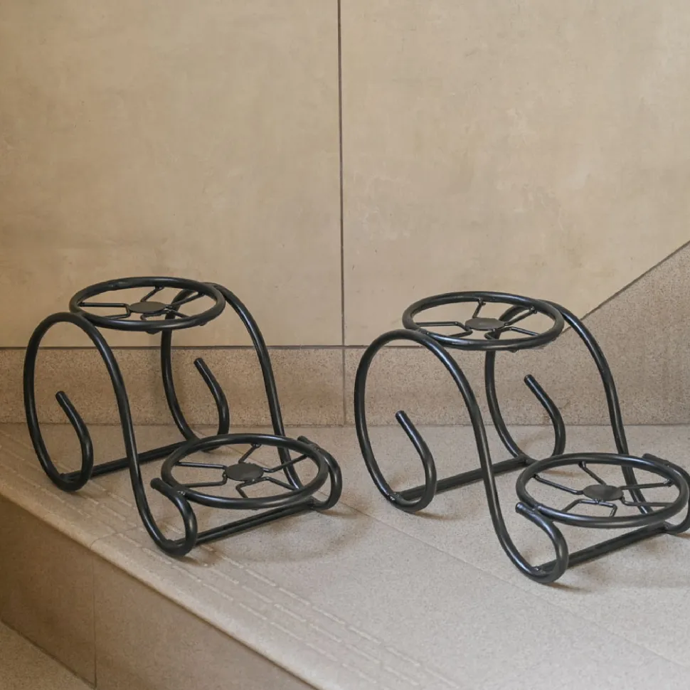 Swirl Decorative Plant stand- Set of 2- Black