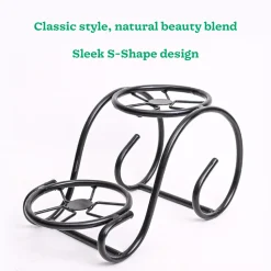 Swirl Decorative Plant stand- Set of 2- Black
