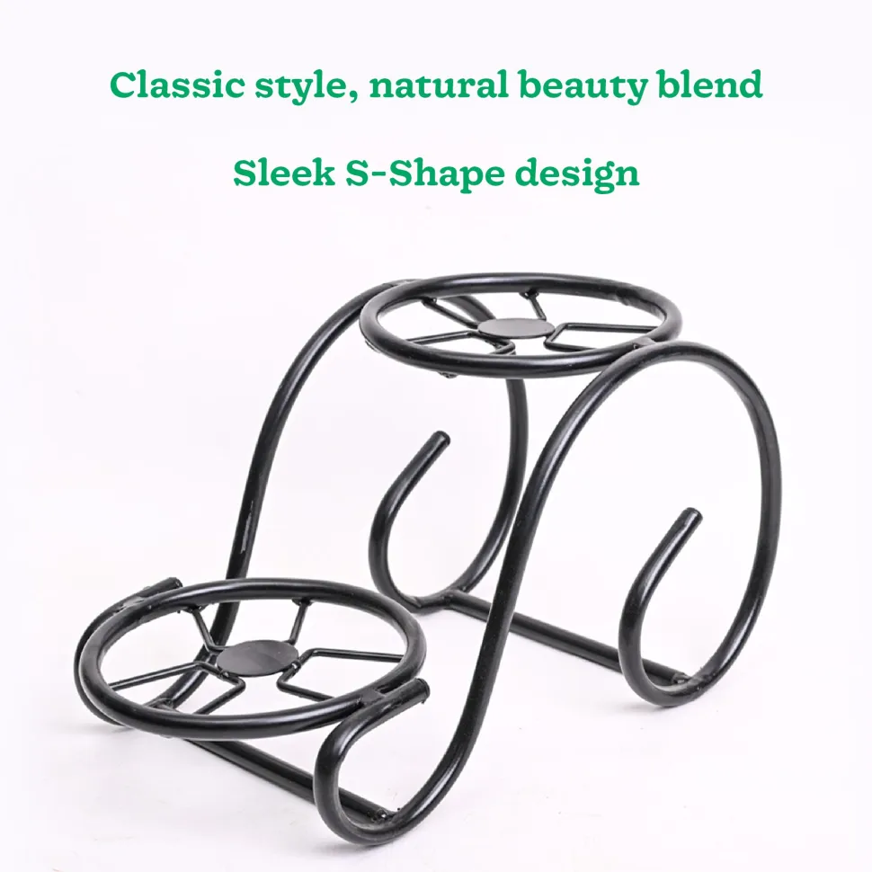 Swirl Decorative Plant stand- Set of 2- Black