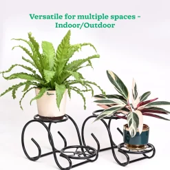 Swirl Decorative Plant stand- Set of 2- Black