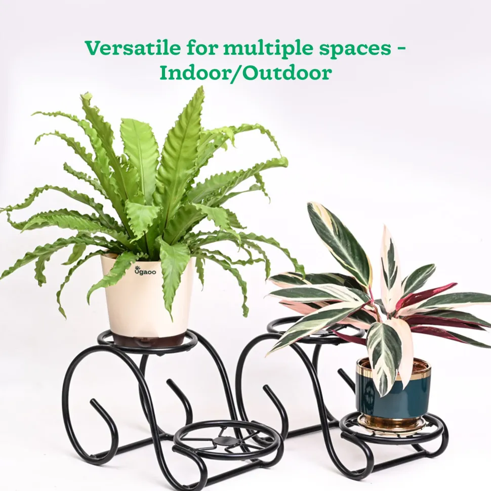 Swirl Decorative Plant stand- Set of 2- Black