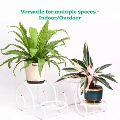Swirl Decorative Plant stand- Set of 2- White