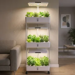 3-Tier Hydroponic Growing System with LED Grow Light