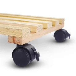 Wooden Plant Stand with Wheels